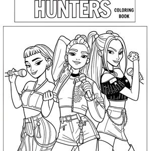 Kpop Demon Hunter 10 Pages Coloring Book Printable Fantasy K-Pop Coloring Pages | Digital Download | Kpop Aesthetic |