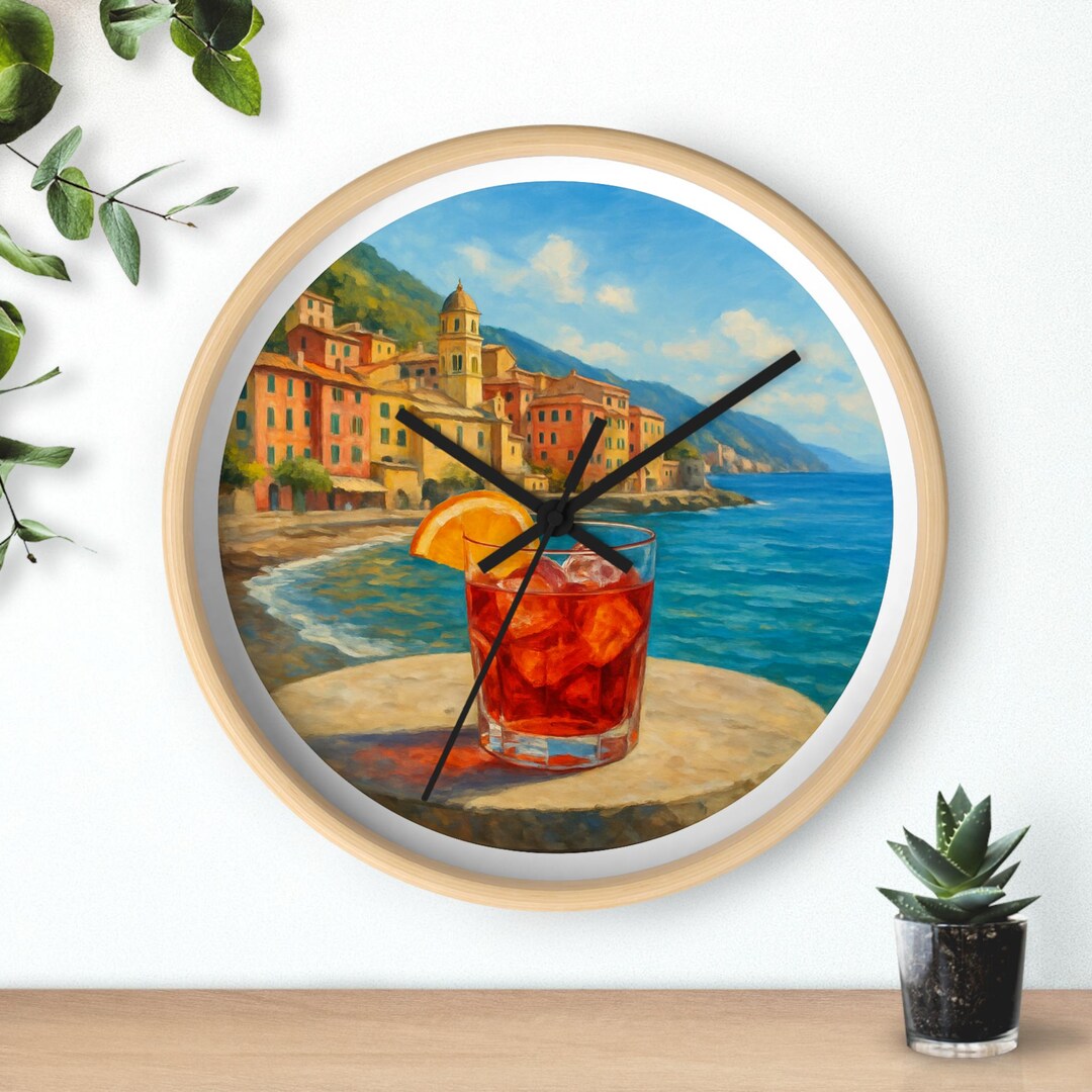 Negroni Cocktail Wall Clock Etsy