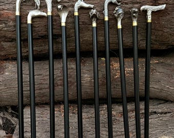 Dragon Viking Style Cane – Wooden Head Brass Handle, Custom Size Walking Stick