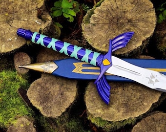 Handmade Zelda Sword with Shield & Scabbard: Fantasy Cosplay Prop