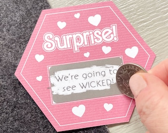 Personalised Pink Hexagon Surprise Message Scratchcard