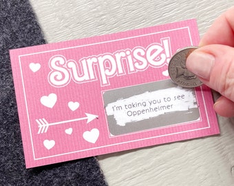 Personalised Pink Surprise Message Scratchcard