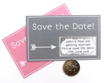 Save The Date Personalised Scratch Card