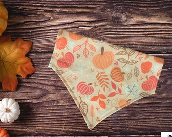 Pumpkin Parade valpbandana | Hösthundbandana | Handgjort hösttillbehör för husdjur | Personligt alternativ
