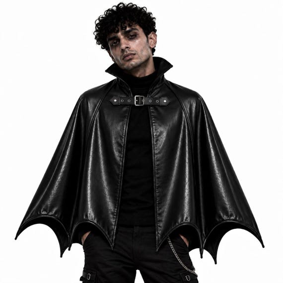 Gothic Vampire Batwing Leather Cape Vampire Cloak Halloween Costume Cosplay Dracula Dark Fantasy