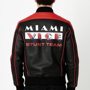 Ryan Gosling Miami Vice Jacket – The Fall Guy Inspired Men&#39;s Bomber Leather Jacket | 80s Retro Style Outerwear