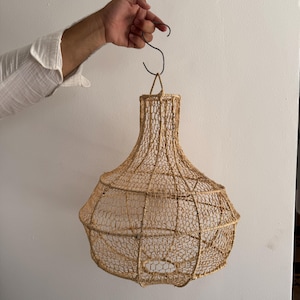 Raffia Pendant Light – Natural Hanging Lampshade for Boho Decor