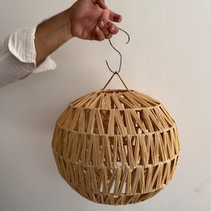 Raffia Pendant Light – Natural Hanging Lampshade for Boho Decor
