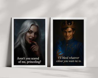 Dorian & Manon Digital Print Bundle | Throne of Glass Inspired Art | Fantasy Wall Decor | Bookish Gift for Sarah J. Maas Fans