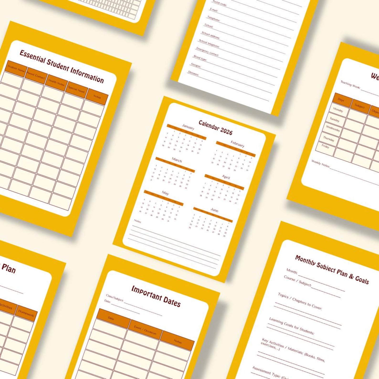 Editable Teacher Planner Template – Classroom Organizer, Student ...