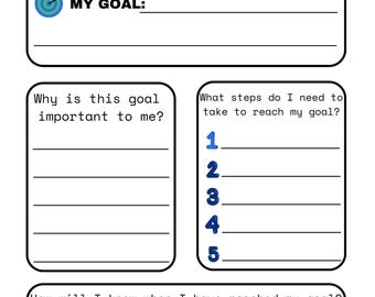Printable Goal Setting Worksheet