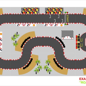 Druckbare FORMULA ROAD Spielplatz, druckbares Spielzeug-Kit, Straße, DIY-Kit, Kinder-Ausdrucke-Kit, herunterladbar, Papierspielzeug Bild 2