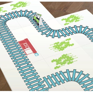 paper toy RAILROAD paper printables diy kit paper doll house image 1