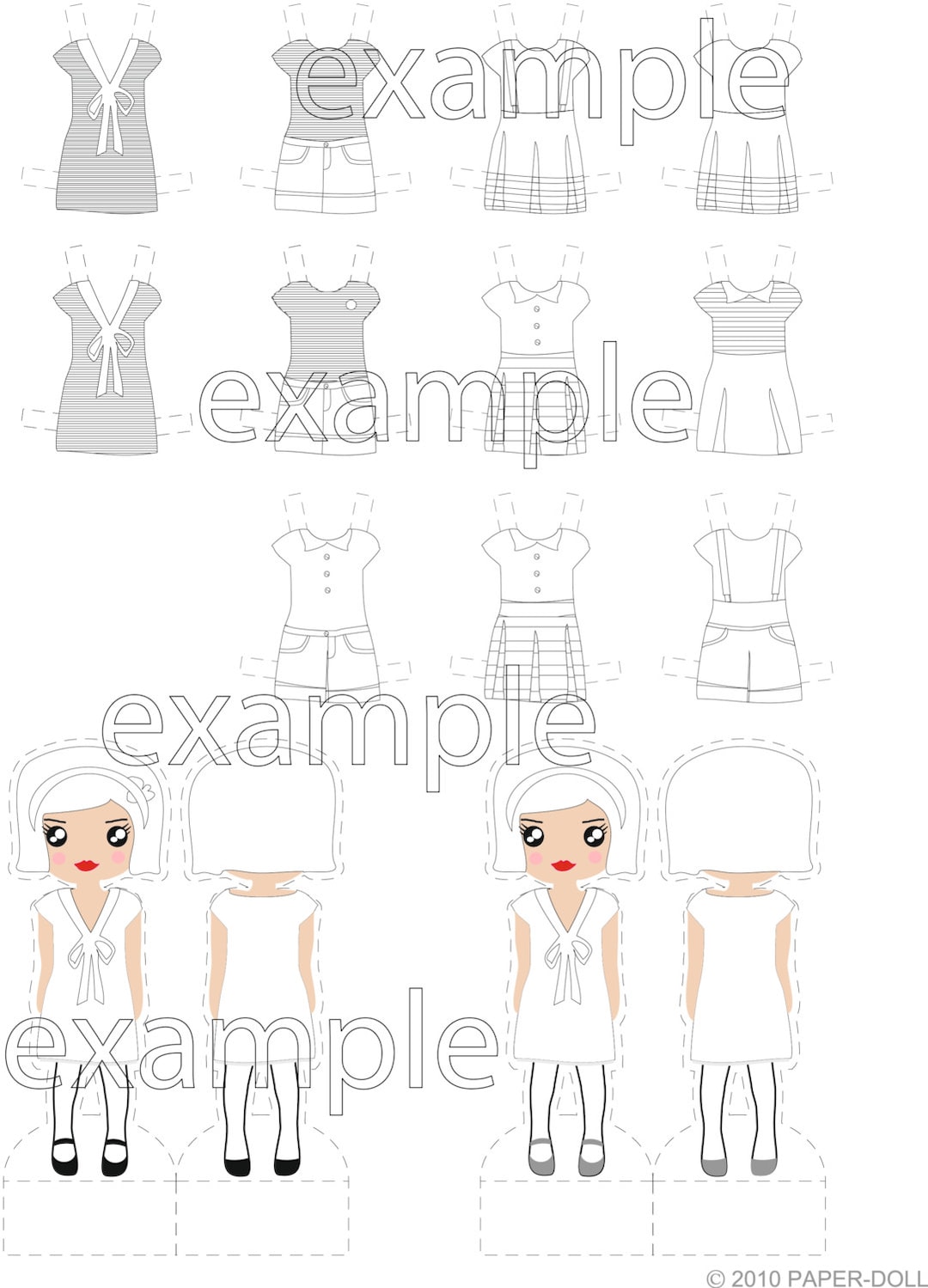Paper Toy .paper Doll Dress Printable Kit Diy. Paper Toy . Etsy