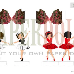 paper toy.paper ballerina, paper doll, printable doll kit, printables, kids party paper toys diy, downloadable party printable toys