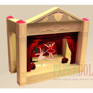 Paper STAGE, Printable Toy, Paper Doll House , Ballerina, Paper Toy ...