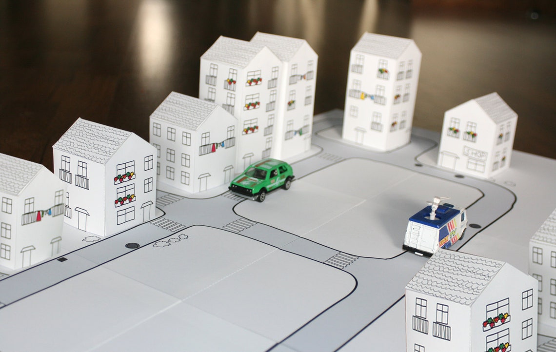 Paper Toy city Printable Paper Doll House Paper Doll - Etsy