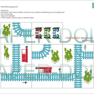 paper toy RAILROAD paper printables diy kit paper doll house image 2