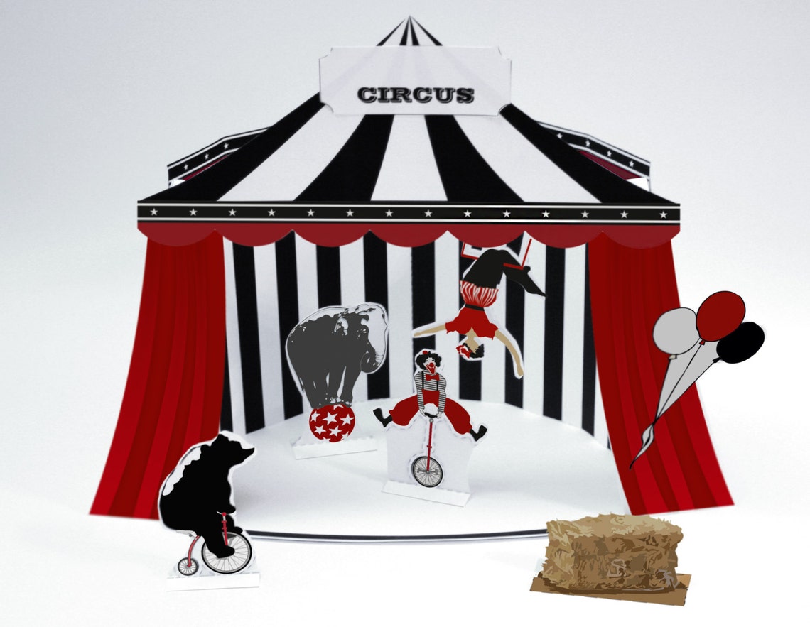 PRINTABLE PAPER CIRCUS paper toy diy printable toy paper | Etsy