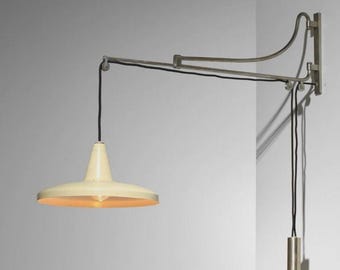 Italian counter weighted gallows from the 60s in nickel-plated brass by AL