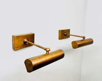 Picture Light Mid Century Brass Wall Sconce: Handmade Italian Style Lighting
