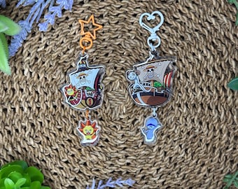 One Piece Ship 2.5” and 1” Double Keychains