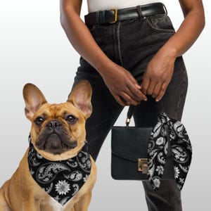 Matching Dog and Owner Bandana Set – Personalized Dog Bandana with Name – Custom Pet Gift – Dog Mom Dad Gift – Dog Lover Accessories