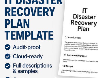 Modèle de plan de reprise d'activité informatique modifiable - Facile à utiliser, compatible avec le cloud et prêt pour l'audit