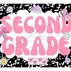 Groovy second Grade PNG | Preppy Back to School Shirt Design | Retro third Grade Sublimation | Digital Download | Cute 2nd Grade Graphic