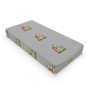 Cute Baby Changing Pad Cover, Nursery Decor, Baby Shower Gift, Soft Cotton, Neutral Gray, Modern Baby Room Essentials