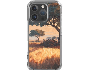 Funda para iPhone 15, 15 Pro, 16, 16 Pro – Retro Pixel Nevada Desert Sunset / Pixel Art Sunset Trees Gamer Cover
