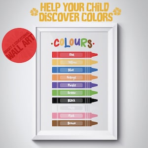Colors Poster – Educational Printable for Preschool & Kindergarten, Classroom Wall Art, Learning Colors Chart, Homeschool Decor