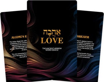 Ahava/Amour - L'ancien oracle hébreu - Jeu de 22 cartes - Un aperçu de l'amour - Conseils sur l'amour de soi - Connexions romantiques