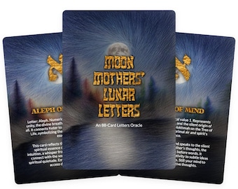 Lettres lunaires des mères lunaires - Jeu de 88 cartes - Sagesse juive