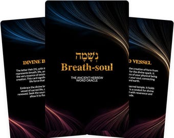 Neshama / Souffle-âme - L'ancien mot hébreu Oracle - Jeu de 22 cartes - Voyage à la découverte de soi - Éveil spirituel