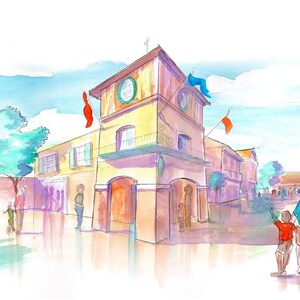 Crosswinds of the Nations - Water Color Art Piece