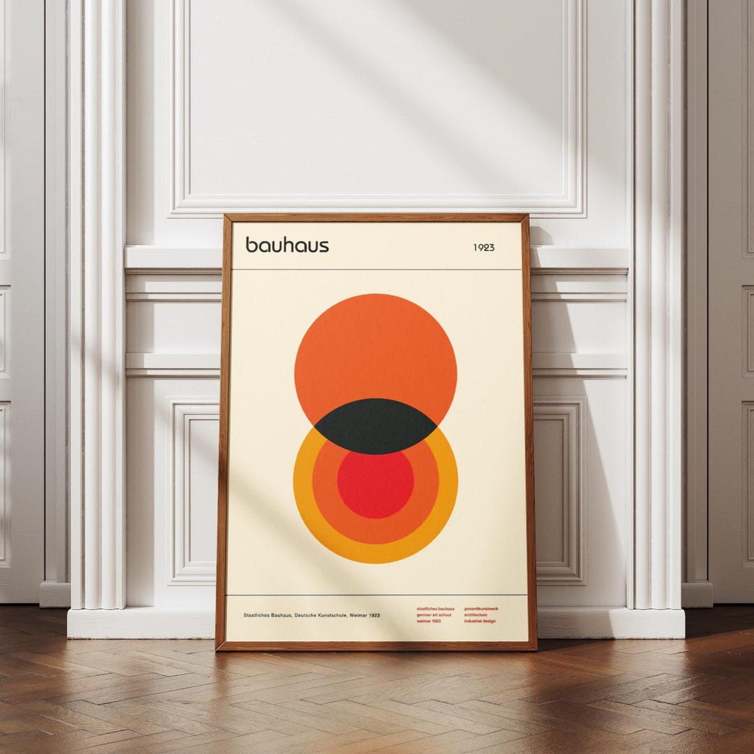 Bauhaus Geometric Print, Mid Century Modern Poster, Abstract Art ...