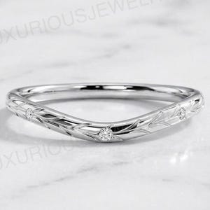 Vintage Chevron Wedding Band, Sterling Silver, Engraved, Stackable Ring