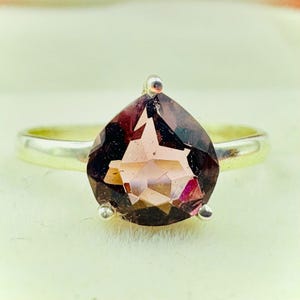 Amethyst Heart Ring: Sterling Silver Solitaire, February Birthstone