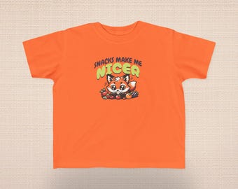 Snacks Make Me Nicer Toddler T-Shirt, Kids Apparel