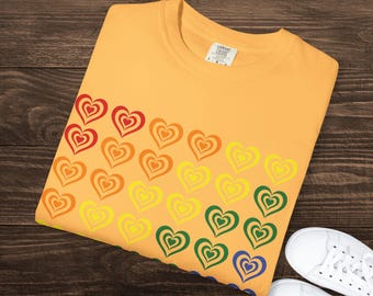 Rainbow Heart Unisex T-shirt, Hope Tee, Colorful Love Shirt, Rainbow Apparel