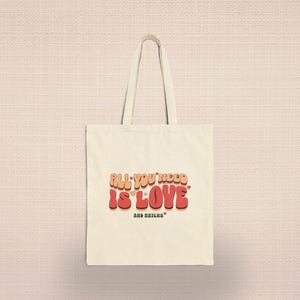 Love & Matcha Canvas Tote Bag: Eco-Friendly Reusable Shopping Bag