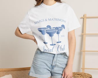 Camiseta do Clube Social Margs & Matrimony | Personalize sua camiseta de despedida de solteira com tema de margaritas