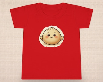 Camiseta infantil com estampa de bolinho de massa, camiseta divertida com tema de comida.