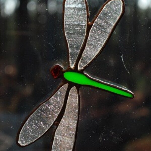 Small Stained Glass Dragonfly Suncatcher No. 53