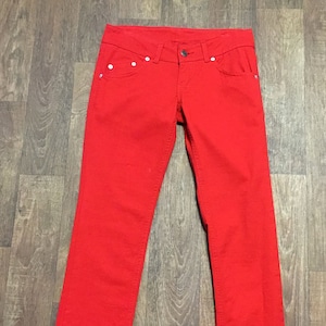 Retro Red Skinny Jeans | Retro Red Super Skinny Low Rise Jeans UK Size 8, Skinny Jeans, Retro Jeans, Vintage Clothing