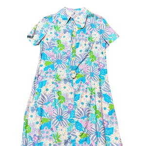 Vintage Kleid | 1960s VIntage Pastell Blau Floral Mod Kleid Größe 8/10 Vintage Kleidung, Vintage Kleider, Mod Kleid, 1960er Kleid