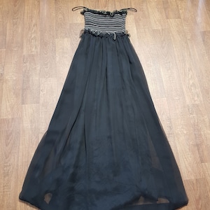 Jean Varon Vintage Dress | Vintage Jean Varon Black Chiffon Evening Maxi Dress UK Size 8 Vintage Clothing, Vintage Dresses, Designer Vintage