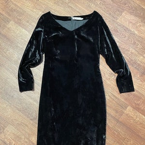 Designer Vintage Balmain Black Velvet Cocktail Dress Size 10, Designer Dress, Vintage Dress, Balmain Dress