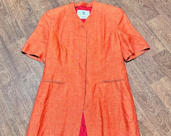 Giacca Aquascutum / anni '80 Designer Vintage Aquascutum Orange Linen Jacket Taglia 12, Abbigliamento firmato, Giacca Vintage, Moda Vintage